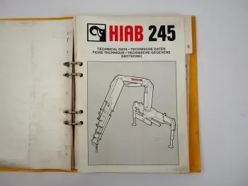 Hiab 245 Ladekran Ersatzteilliste Parts Book + Technische Daten 1997