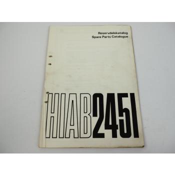 Hiab 2451 Ladekran Ersatzteilliste Parts Book 1969