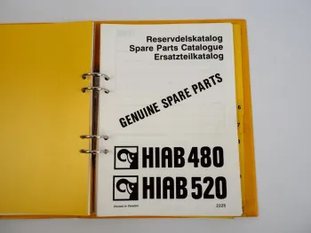 Hiab 480 520 Ladekran Ersatzteilkatalog Techn. Daten Hydraulikschema 1991/92