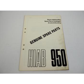 Hiab 950 Ladekran Ersatzteilliste Parts Book 1972