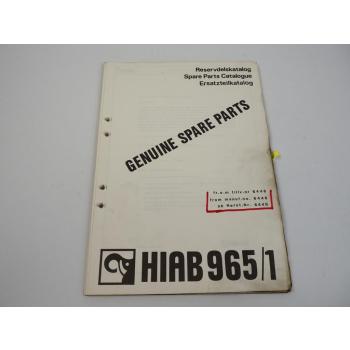 Hiab 965/1 Ladekran Ersatzteilliste Parts Book 1981