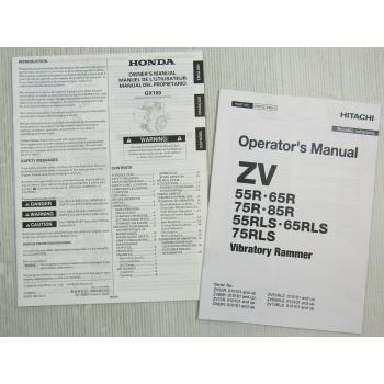 Hitachi ZV 55 65 75 85 R RLS Vibratory Rammer + Honda GX100 Engine Manual