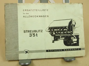 Hofherr Schrantz Streublitz 3,5t Ersatzteilliste für Allzweckwagen ca 1964