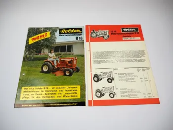 Holder B16 Mehrzweckschlepper 12 PS Prospekt Technische Daten Preisliste 1972