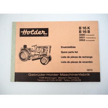 Holder B16K B16B Schlepper Ersatzteilliste Spare Parts List 1972