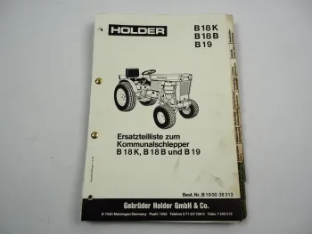 Holder B18K B18B B19 Kommunalschlepper Ersatzteilkatalog Ersatzteilliste 1983