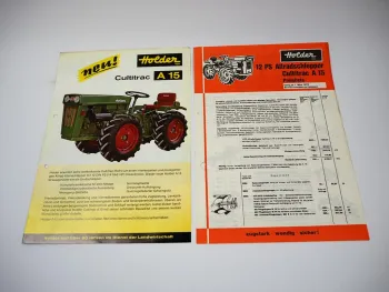 Holder Cultirac A15 Allradschlepper Prospekt Technische Daten Preisliste 71/72