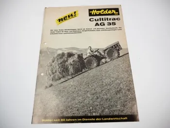 Holder Cultitrac AG35 Allradschlepper Prospekt Technische Daten 11/1969