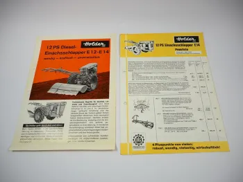 Holder E12 E14 Einachsschlepper Prospekt Technische Daten Preisliste 1971/72