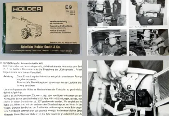 Holder E9 Type 1800 Betriebsanleitung mit Anbaugeräten1981