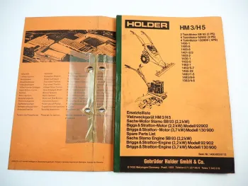 Holder HM3 H5 Vielzweckgerät Ersatzteilliste Ersatzteilkatalog Parts List 1981