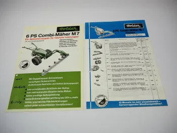 Holder M7 Combimäher 6 PS Prospekt Technische Daten Preisliste 1972