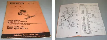 Holder M100 Type 2400-3 Balkenmäher Ersatzteilliste 1984 mit Tecumseh LAV153