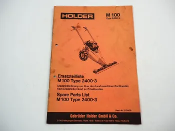 Holder M100 Type 2400-3 Balkenmäher Ersatzteilliste 1984 mit Tecumseh LAV153