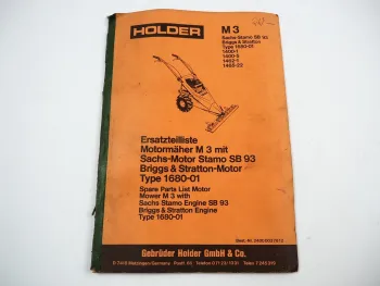 Holder M3 Motormäher Ersatzteilliste Ersatzteilkatalog 1978