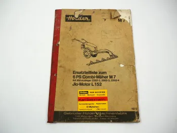 Holder M7 Combi Mäher mit Motor JLO L152 6PS Ersatzteilliste 1973