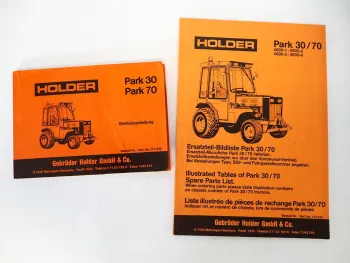 Holder Park 30 70 Traktor Betriebsanleitung Ersatzteilliste Bildkatalog 1984
