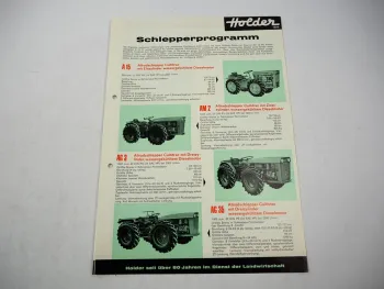 Holder Schlepperprogramm A15 AM2 AG3 AG35 B25 E14 Prospekt ca. 1970