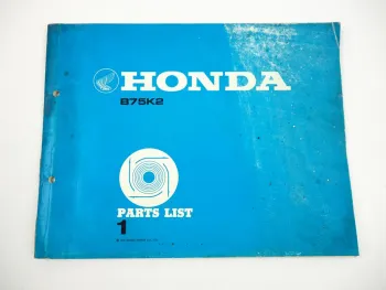 Honda B75K2 Marine Outboard Engine Aussenborder Ersatzteilliste Parts List 1975