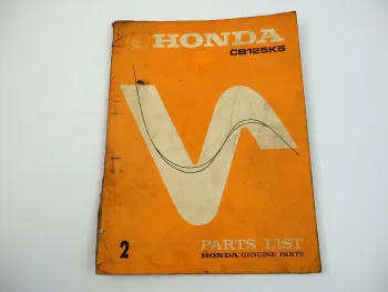 Honda CB125 K5 Parts List Ersatzteilliste Ersatzteilkatalog 1972