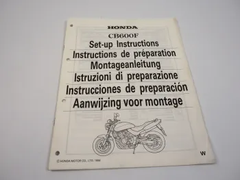 Honda CB600F Montageanleitung Set up instructions Instructions de preparation