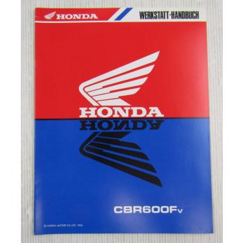 Honda CBR 600 Fv Werkstatthandbuch 1996 Reparaturanleitung Nachtrag Ergänzung
