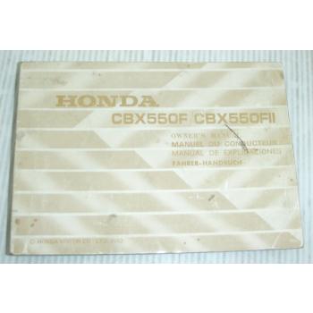 Honda CBX550F FII F2 Bedienungsanleitung Owners Manual de explicaciones 1982