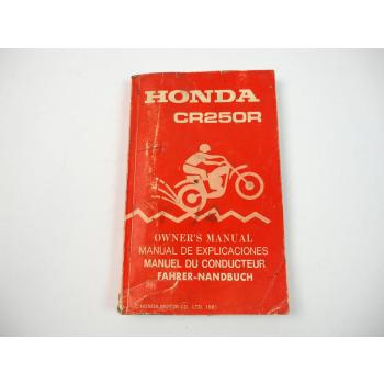 Honda CR250R Bedienungsanleitung Owners Manual Fahrer-Handbuch 1981