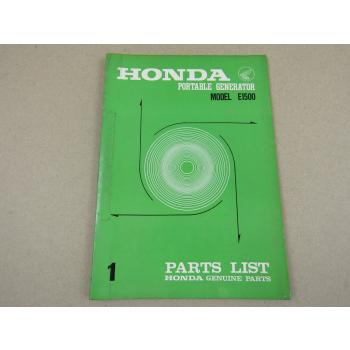 Honda E1500 Generator Ersatzteilliste in englisch Parts Catalogue Parts List 69