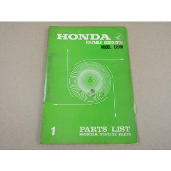 Honda E2000 Generator Ersatzteilliste in englisch Parts Catalogue Parts List 67