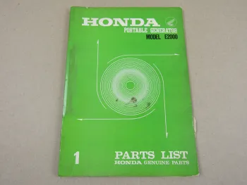 Honda E2000 Generator Ersatzteilliste in englisch Parts Catalogue Parts List 67