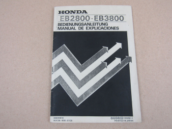 Honda EB 2880 3800 Generator Bedienungsanleitung Wartung Owners Manual 1981