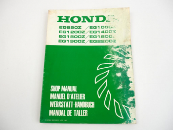 Honda EG 850 1000 1200 1400 1500 1800 1900 2200 Z Generator Werkstatthandbuch