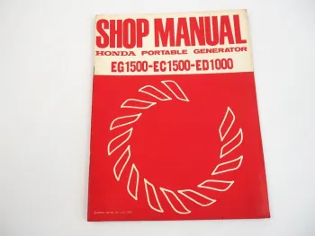 Honda EG1500 EC1500 ED1000 Generator Shop Manual Werkstatthandbuch 1975