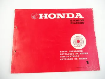 Honda EV 3600 4000 Generator Ersatzteilliste Parts List 1982 Nr. 1