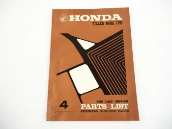 Honda F190 Tiller Einachsschlepper Ersatzteilliste Parts List 1975