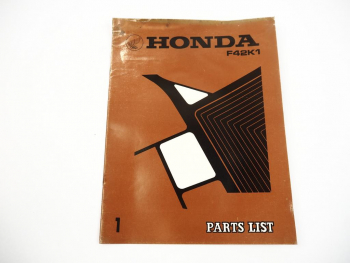 Honda F42K1 Tiller Einachsschlepper Ersatzteilliste Parts List 1974