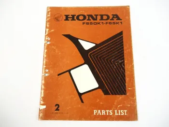 Honda FS50K1 F65K1 Motorfräse Einachser Ersatzteilliste Parts List 1978
