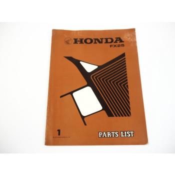 Honda FX25 Einachsschlepper Ersatzteilliste Parts List 1975