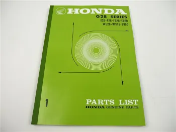 Honda G28 F28 FS28 E800 WL20 WS15 E900 Parts List Ersatzteilliste engl. 1972
