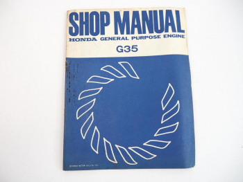 Honda G35 Engine Motor Shop Manual Werkstatthandbuch 1975