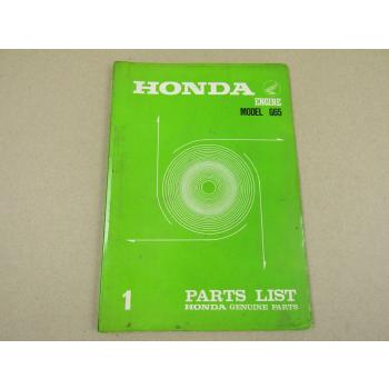Honda G65 Engine Ersatzteilliste in englisch Parts Catalogue Parts List 1967