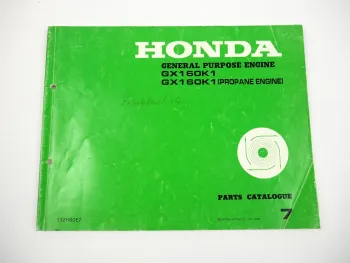 Honda GX160 K1 Motor General Purpose Engine Ersatzteilliste Parts Catalog 1998