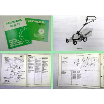 Honda HR-EL 17 Rasenmäher Werkstatthandbuch 1982 + Ersatzteilliste 1984