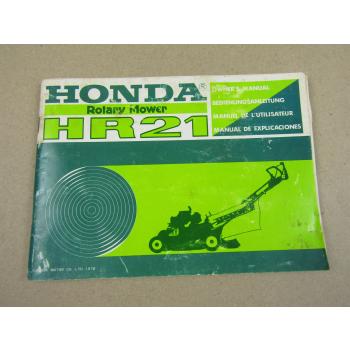 Honda HR21 Rasenmäher Bedienungsanleitung Betriebsanleitung Manual