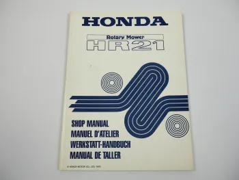 Honda HR21 Rasenmäher mit GV150 Motor Werkstatthandbuch Reparaturanleitung 1978