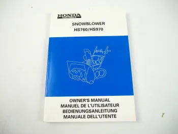 Honda HS760 970 Schneeschleuder Betriebsanleitung Owners Manual Snowblower