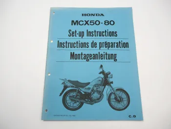 Honda MCX50 MCX80 Motorrad Setup Instructions Montageanleitung 1982