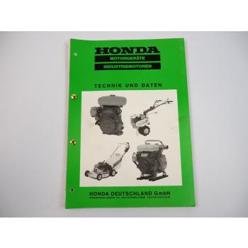 Honda Motorgeräte Industriemotoren Technik und Daten