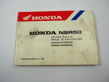Honda NSR50 AC08 Fahrerhandbuch Betriebsanleitung Schaltplan Owners Manual 1989